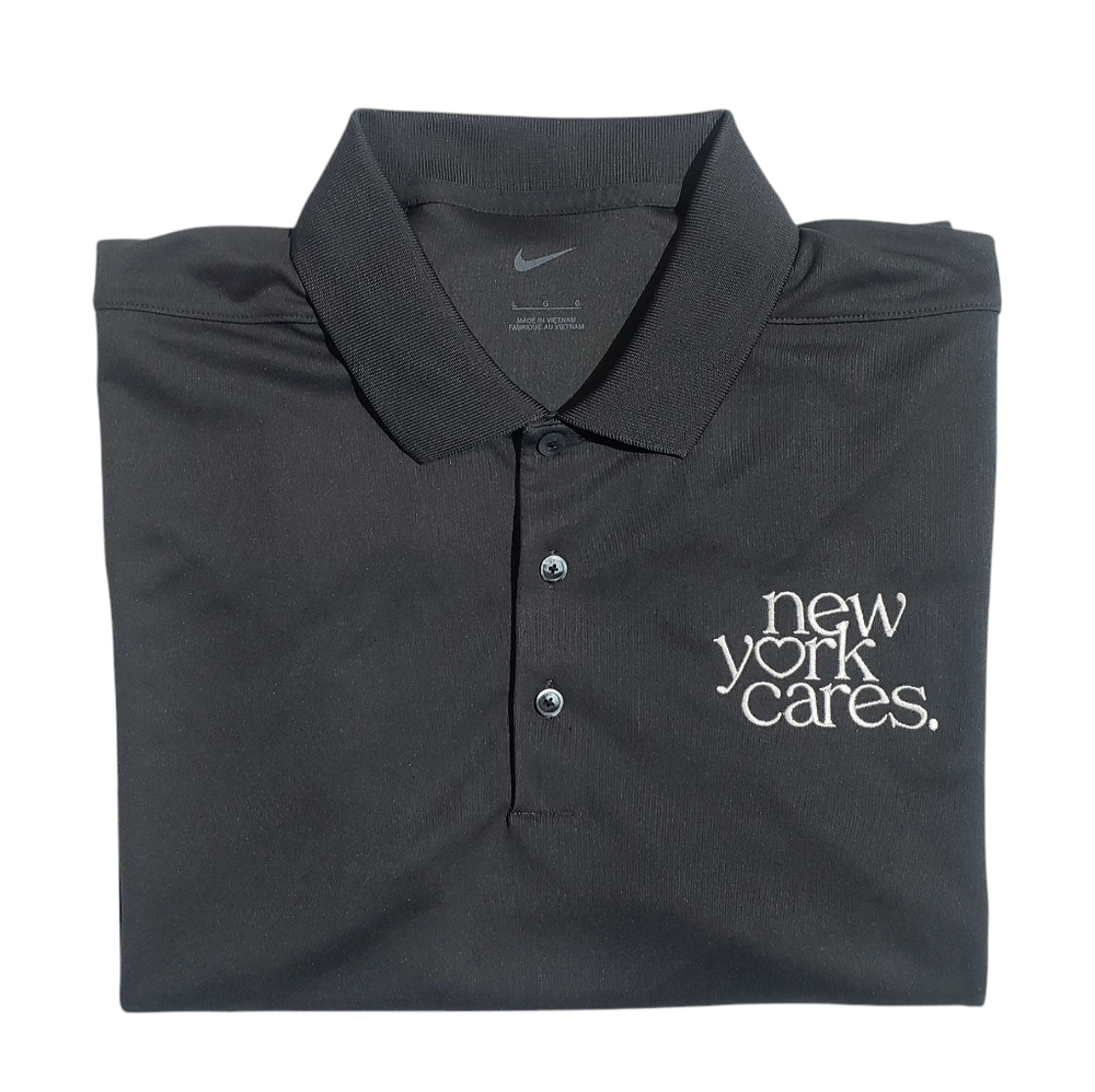 Nike Dri-Fit Micro Pique 2.0 New York Cares Embroidered Polo Large Grey NWT